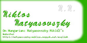 miklos matyasovszky business card